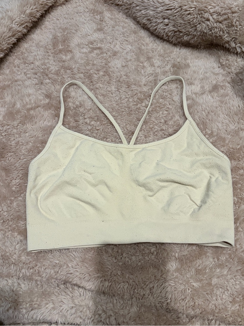Seamless Cream Bralette with Thin Straps